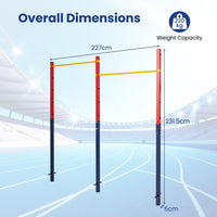 220/330 kg In-Ground Pull Up Bar with 5 Adjustable Heights and Anchors