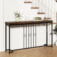 140cm Industrial Console Table with H-Shaped Base and Spacious tabletop