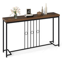 140cm Industrial Console Table with H-Shaped Base and Spacious tabletop