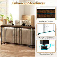 140cm Industrial Console Table with H-Shaped Base and Spacious tabletop