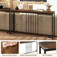 140cm Industrial Console Table with H-Shaped Base and Spacious tabletop