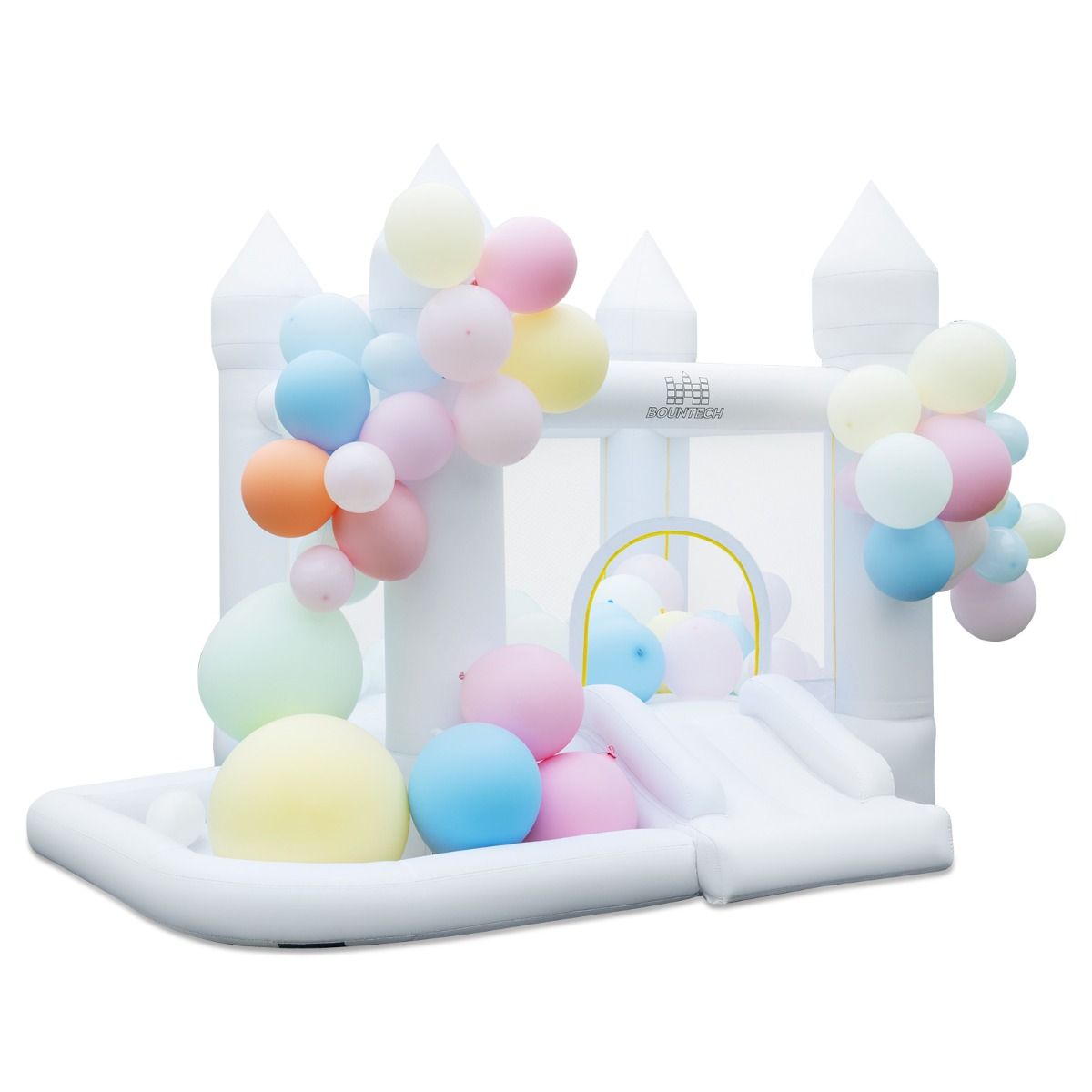 Inflatable Bounce House for Kids with Slide Basketball Hoop and Ball Pit