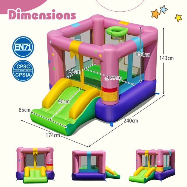 Inflatable Bounce House with 550W Blower for Indoor Outdoor