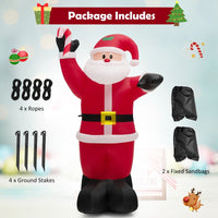 2.4M Inflatable Santa Claus Holding Crutch Lollipop with 2 Built-in LED Lights and Powerful Blowe