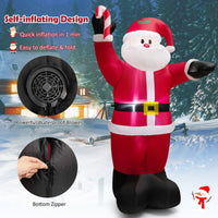 2.4M Inflatable Santa Claus Holding Crutch Lollipop with 2 Built-in LED Lights and Powerful Blowe