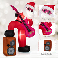 2.5 M Inflatable Santa Claus Pre-lit Xmas Santa Playing Guitar with Music