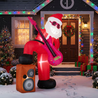 2.5 M Inflatable Santa Claus Pre-lit Xmas Santa Playing Guitar with Music