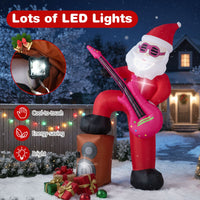 2.5 M Inflatable Santa Claus Pre-lit Xmas Santa Playing Guitar with Music