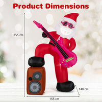 2.5 M Inflatable Santa Claus Pre-lit Xmas Santa Playing Guitar with Music