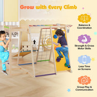 6-in-1 Jungle Gym with Slide and Rock Climbing for 3-14 Years Olds