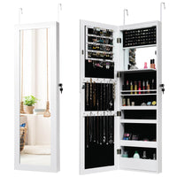 Wall/Door Mounted 15LED Lights Mirror Jewelry Cabinet 120cm Full Length Lockable