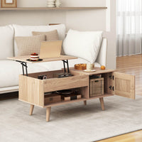 Lift up Coffee Table w/ Storage Flip Top Coffee Table Hidden Compartment Cabinet