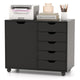 Giantex 5-Drawer Mobile Side Cabinet, Lateral Filing Organizer