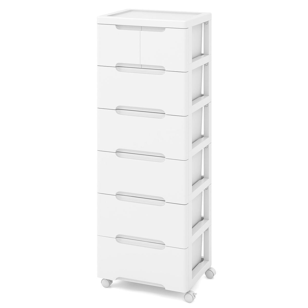 Giantex Rolling Storage Cabinet Vertical Storage Unit with Drawers Plastic Crafts