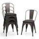 Metal Dining Chair Set of 4 Stackable Kitchen Chairs Cafe Restaurant Chairs