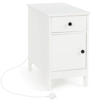 End Table Side Table w/ USB Ports & Outlets Nightstand Storage Cabinet Bedroom