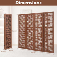 4/6-Panel Room Divider 165cm Folding Partition Stand Privacy Screen Walnut