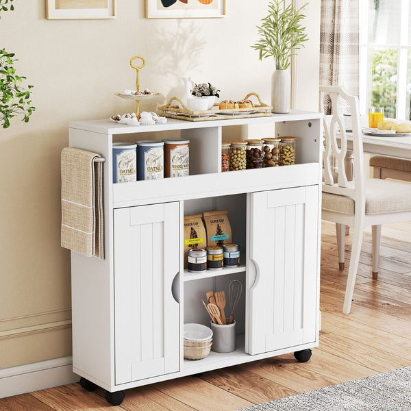 Bathroom Cabinet with Wheels Slim Side Storage Organizer with Adjustable Shelf