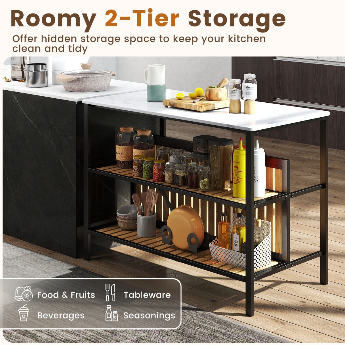 Giantex Kitchen Island Dining Table Chair bar Stool Counter Height Set