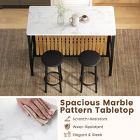 Giantex Kitchen Island Dining Table Chair bar Stool Counter Height Set