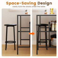 Giantex Kitchen Island Dining Table Chair bar Stool Counter Height Set