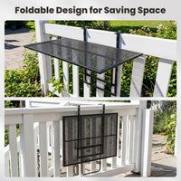 Balcony Railing Table 80 CM Large Metal Folding Bar Table