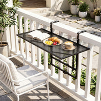 Balcony Railing Table 80 CM Large Metal Folding Bar Table