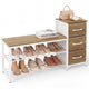 Shoe Bench 3-Tier Shoe Rack with 3 Removable Fabric Drawers