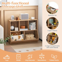 5-Cubby Kids Toy Storage Organizer with Footboard for Kids