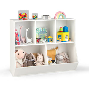 5-Cubby Kids Toy Storage Organizer with Footboard for Kids