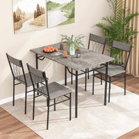 5Pcs Dining Table & Chair Set for 4 Kitchen Dining Room Furniture Dinette Set