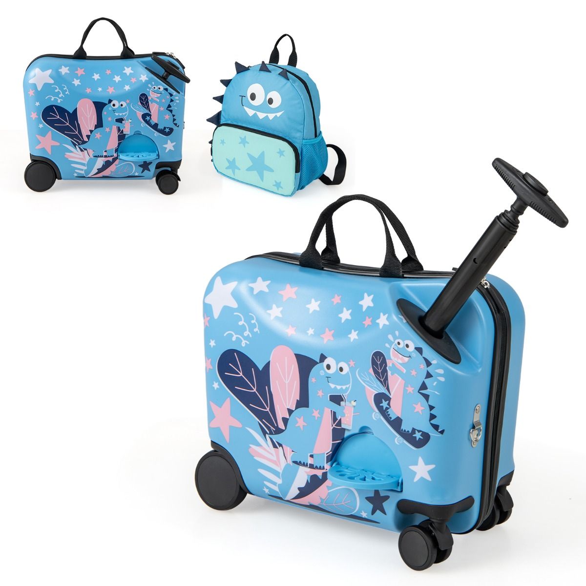 2 Pieces Kid Luggage Set with Spinner Wheels