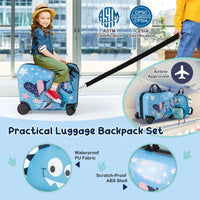 2 Pieces Kid Luggage Set with Spinner Wheels