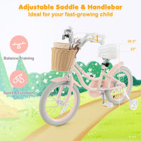Kids Bike with Training Wheels and Adjustable Handlebar