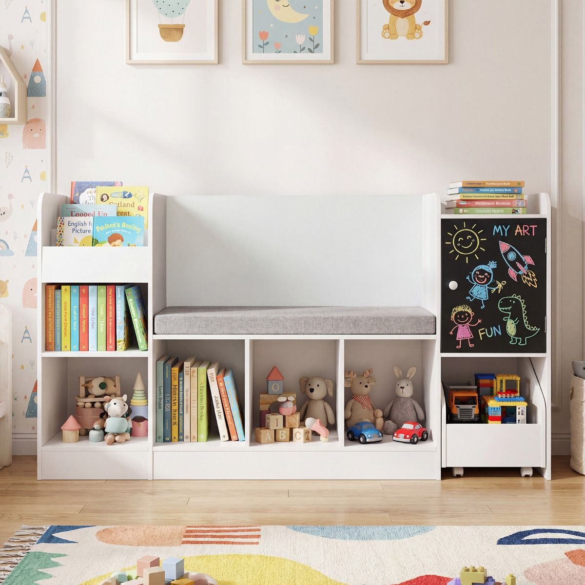 Kids Bookcase and Bookshelf with Reading Nook