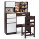 Kids Desk and Chair Set with Hutch and Bulletin Board