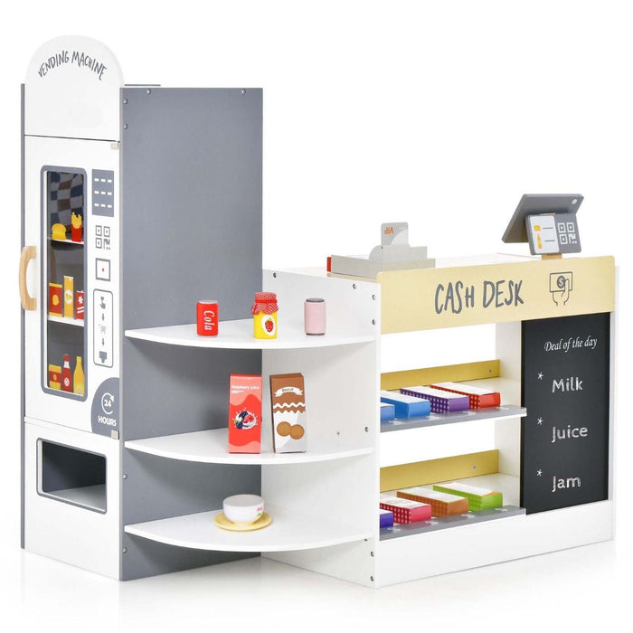 Kids Grocery Store Playset with Cash Register for 3-8 Years Old