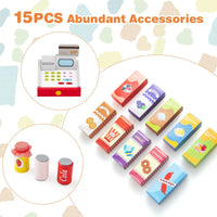 Kids Grocery Store Playset with Cash Register for 3-8 Years Old