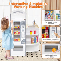 Kids Grocery Store Playset with Cash Register for 3-8 Years Old