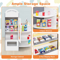 Kids Grocery Store Playset with Cash Register for 3-8 Years Old