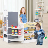 Kids Grocery Store Playset with Cash Register for 3-8 Years Old