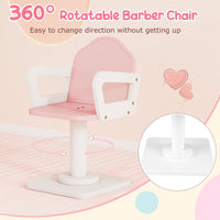 Kids Hair Salon Play Set with LED Lighted Mirror Swivel Barber