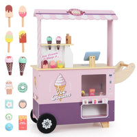 Kids Ice Cream Cart Pretend Play Set for Toddlers with Vending Machine