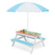 3-in-1 Kids Picnic Table Set, Children Water and Sand Table w/Removable & Height Adjustable Umbrella