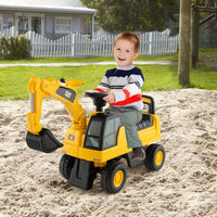 Kids Rid-On Digger Functional Excavator Toy with Rotatable Digging Bucket