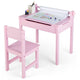 Kids Table and Chairs Set, Activity Desk and Chair for Children w/Paper Roll Holder & 2 Markers