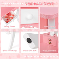 Kids Vanity Set with Tri-folding Acrylic Mirror TOP 20 Bonus Trinkets Set