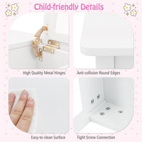 Kids Vanity Set with Flip Top Mirror, 2 in 1 Vanity Table & Chair Set w/Shatterproof Acrylic Mirror