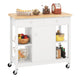 Giantex Kitchen Island on Wheels, Rolling Cart with Open Shelves, Storage Drawers & Cabinet