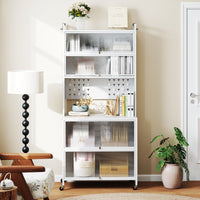 6-Tier Kitchen Pantry Cabinet with Hutch and Flip Doors